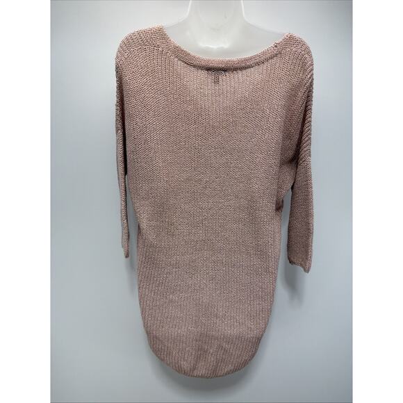 Express Marled Shimmer Pink Chunky Knit Dolman Sleeve Sweater Tunic Size XS - Picture 3 of 7